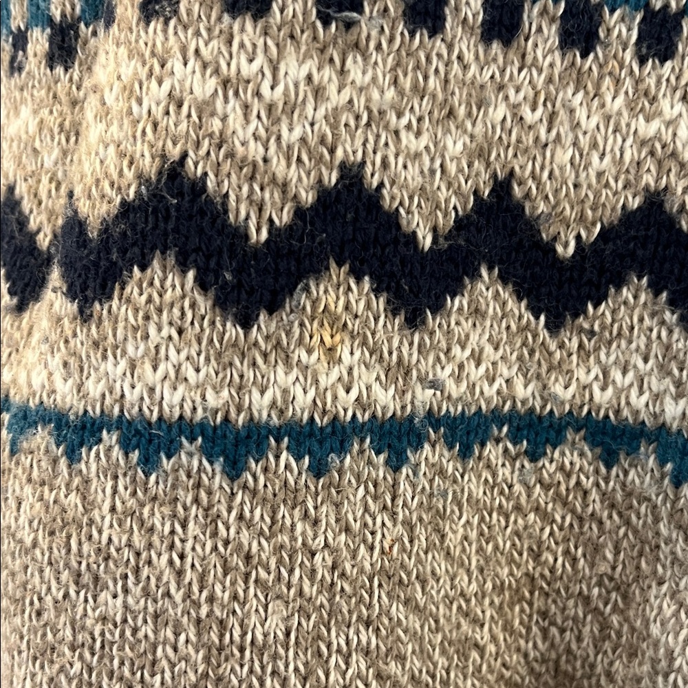 Men's Beige Patterned Sweater - Picture 3 of 4